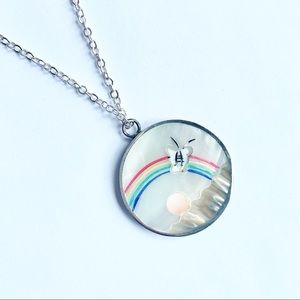 Vintage Mother of Pearl Rainbow Necklace
